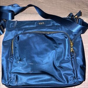 Tumi Capri Navy Blue Crossbody Bag with Gold Accents. Make an offer ✨